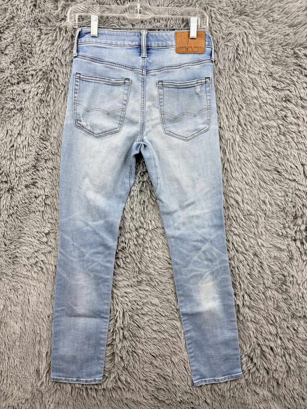 American Eagle Jeans Mens 28 Blue Move Free Slim Airflex Distressed Light Wash